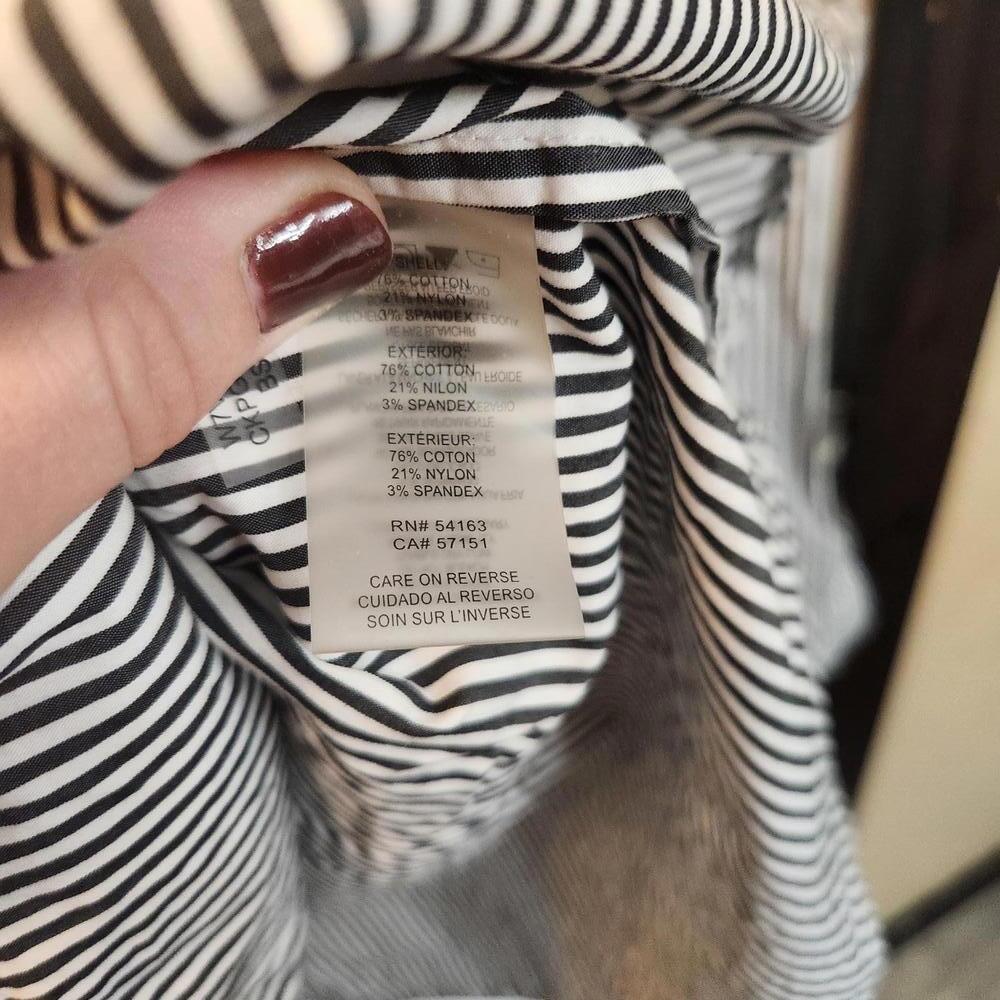 Calvin Klein Women's Striped Lace-Up Blouse- Size 0X - Picture 4 of 9